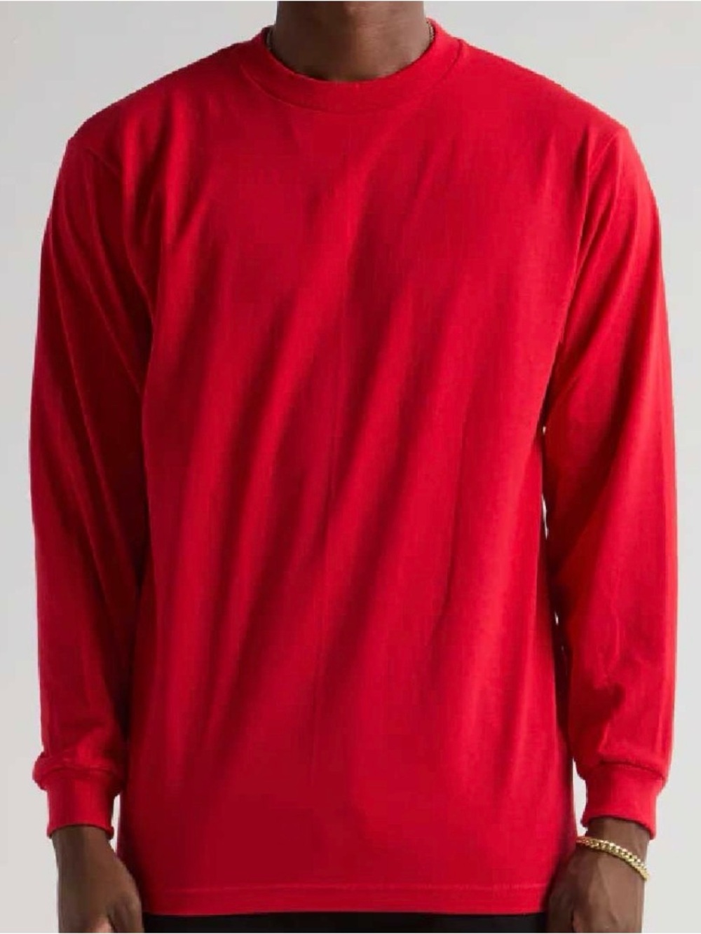 Men's Classic Long-Sleeve Crewneck Shirt - Red
